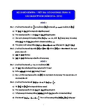 Bộ 5 đề kiểm tra 1 tiết đại số chương 2 (Toán 9) các quận TP Hồ Chí Minh (năm 2014  2015)
